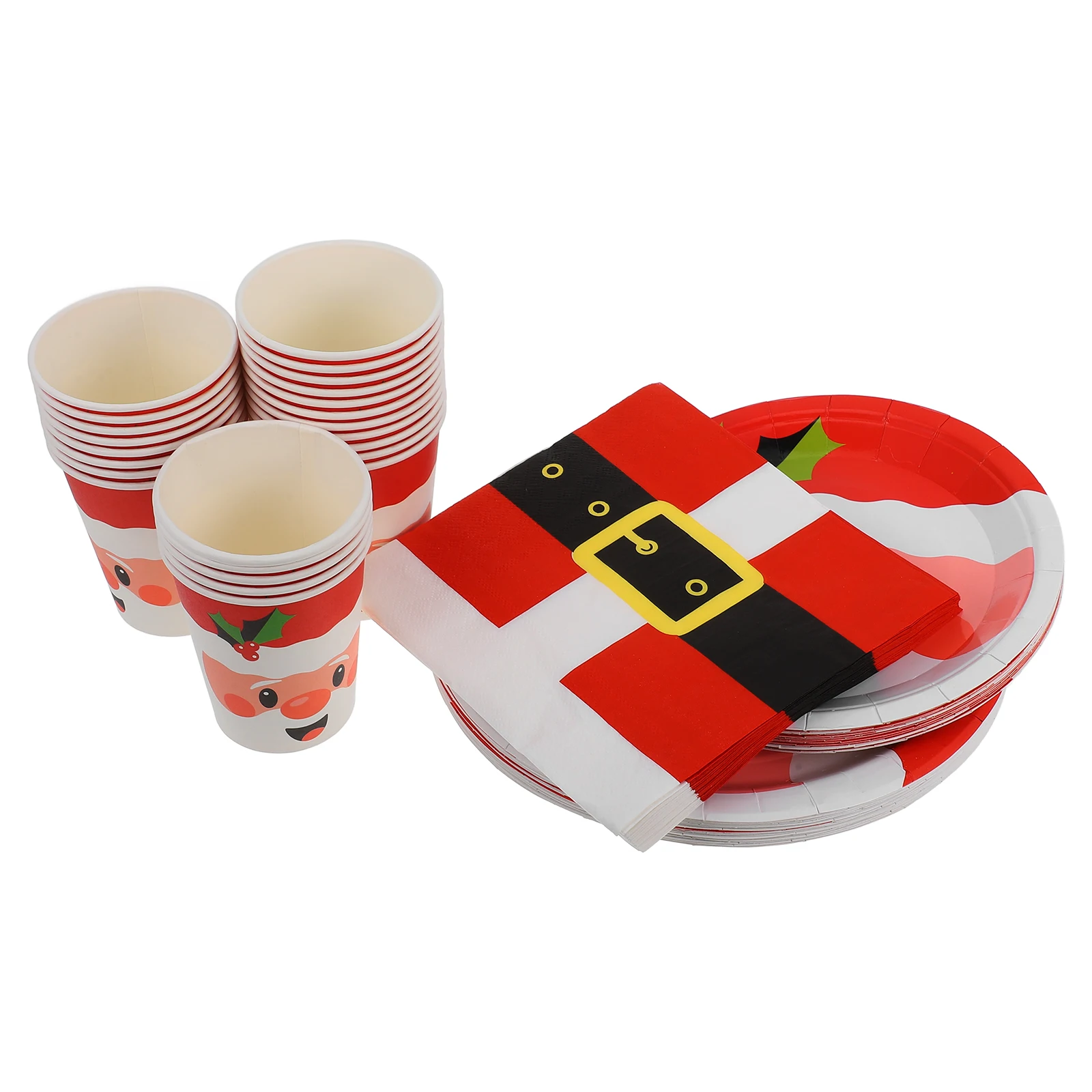 

1 set Disposable Plates Cups Christmas Christmas Party Tableware Plates Napkins Party Supplies Holiday Decorations