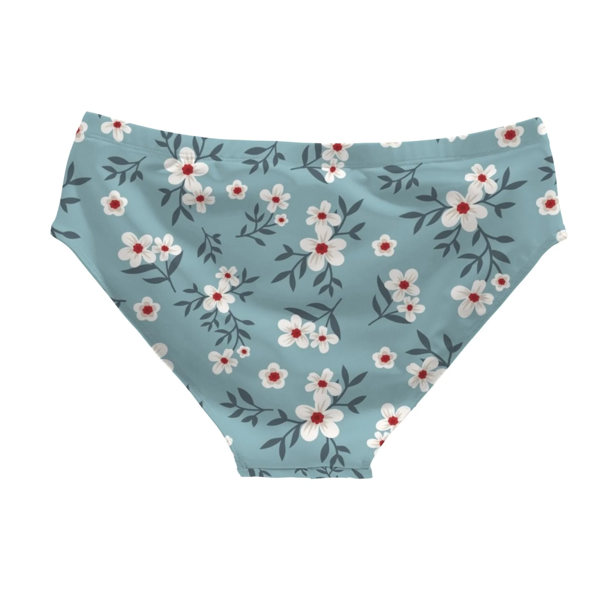 Flower Stamen Green Plant Print Men's Swim Trunks Lightweight Breathable Sexy Bikini Beach Surf Shorts Pool Holiday Party Gift
