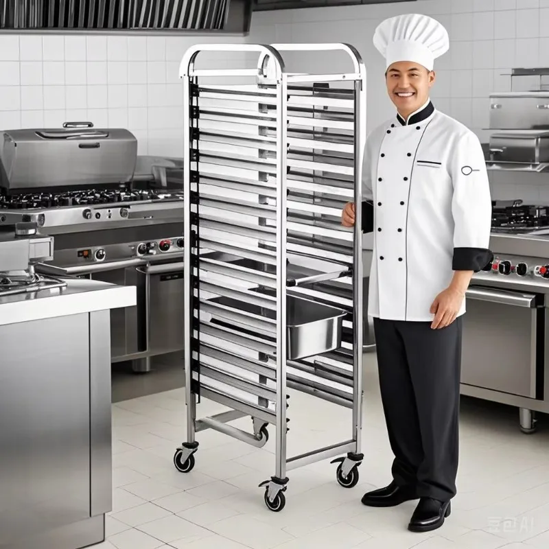 Wholesale Commercial Stainless Steel Bread Baking Tray GN Pan Rack Trolley Cart With Wheels for Hotel & Restaurant Supplier