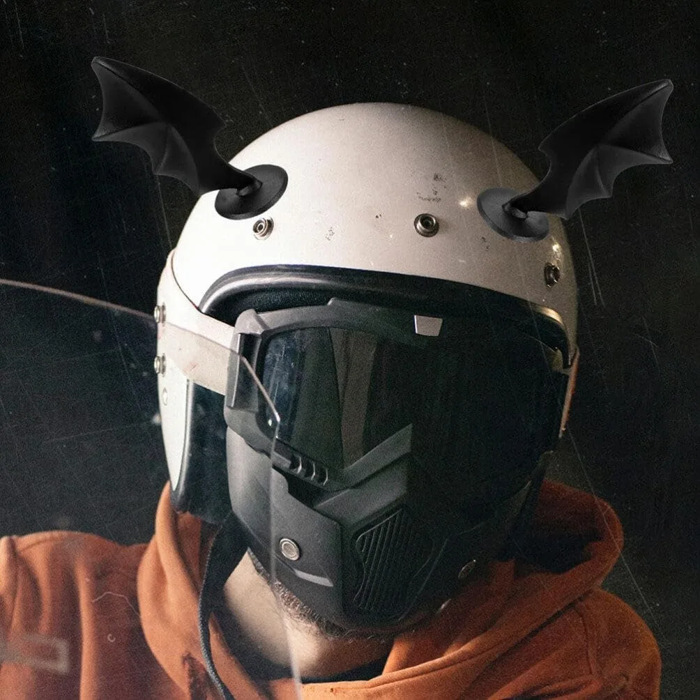 Decoración de Cuernos de Murciélago y Diablo para Casco de Motocicleta de Halloween, Plástico ABS, Accesorios Universales para Casco de Motocicleta, Bicicleta y Esquí