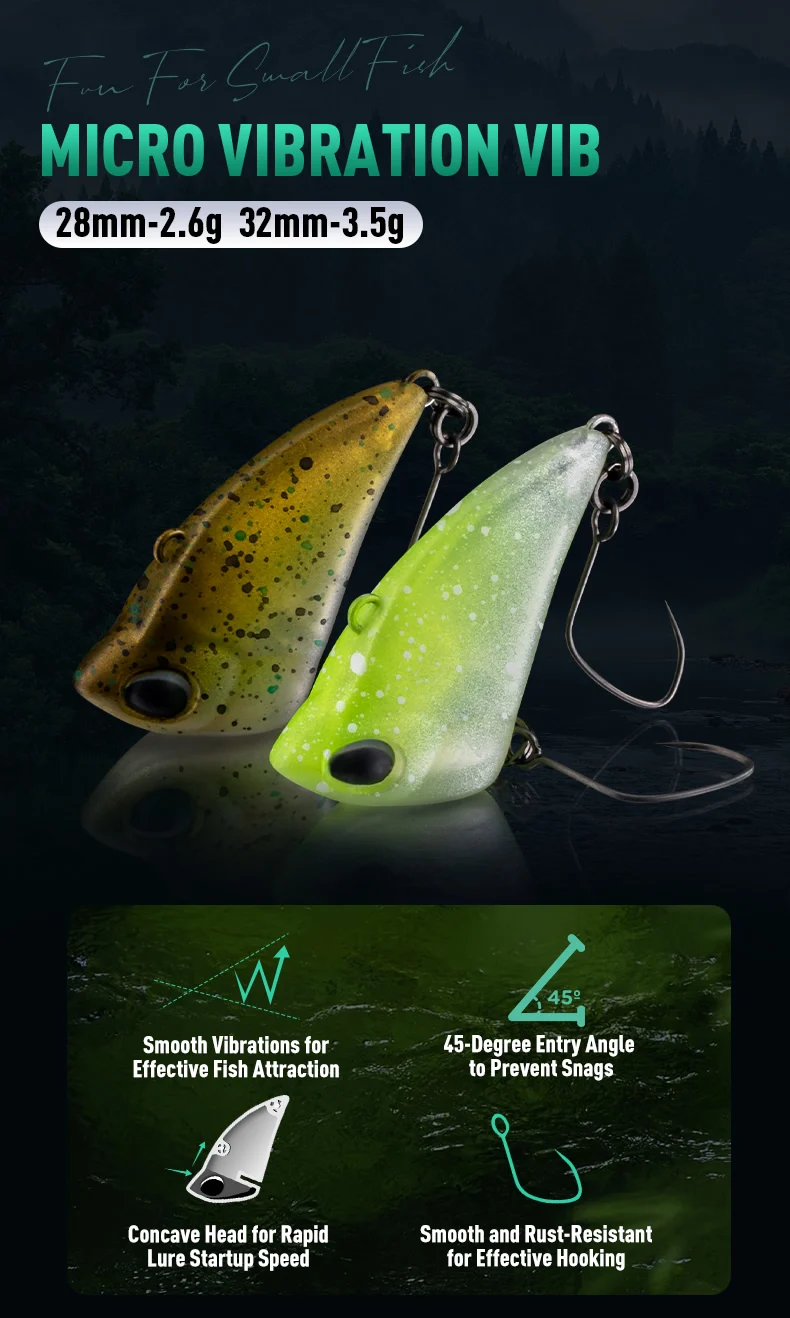 Kingdom Micro Expert Sinking Vibe Lure 2,6 g 3,5 g künstlicher harter Köder, lippenlos, schnelle Vibration, harte Wobbler zum Barschangeln – Detail 6