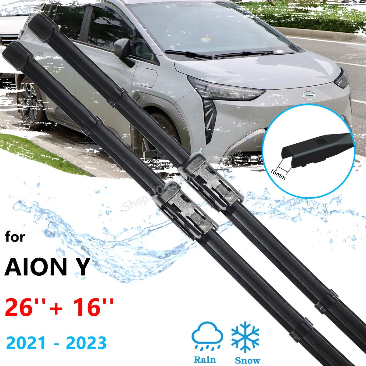 

2x For Aion Y Hycan Z03 2021 2022 2023 Front Wiper Blades Window Windshield Windscreen Brushes Cleaning Washers Car Accessories