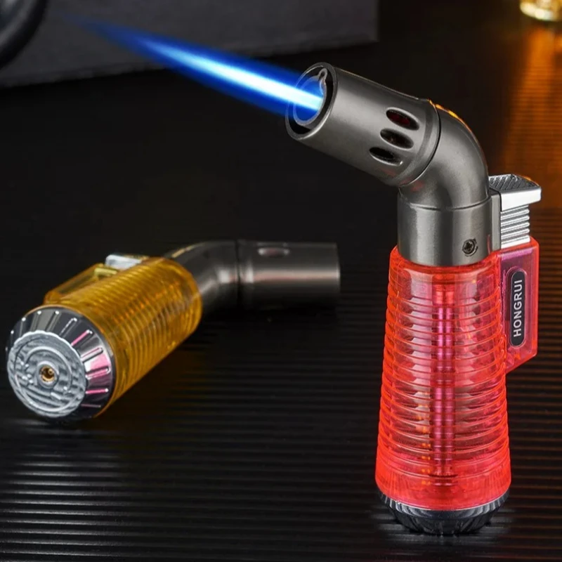 

Small Cigar Lighter Welding Gun Gas Direct Injection Lighter Elbow Metal Windproof Personalized Lighter Cigarette Tool for Men