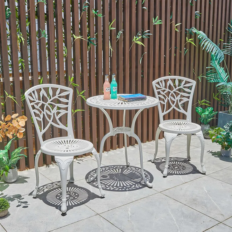 Simple Outdoor Cast Aluminum Balcony Tables And Chairs, Courtyard Garden Leisure Three-piece Disassembly And Assembly Chairs, Co