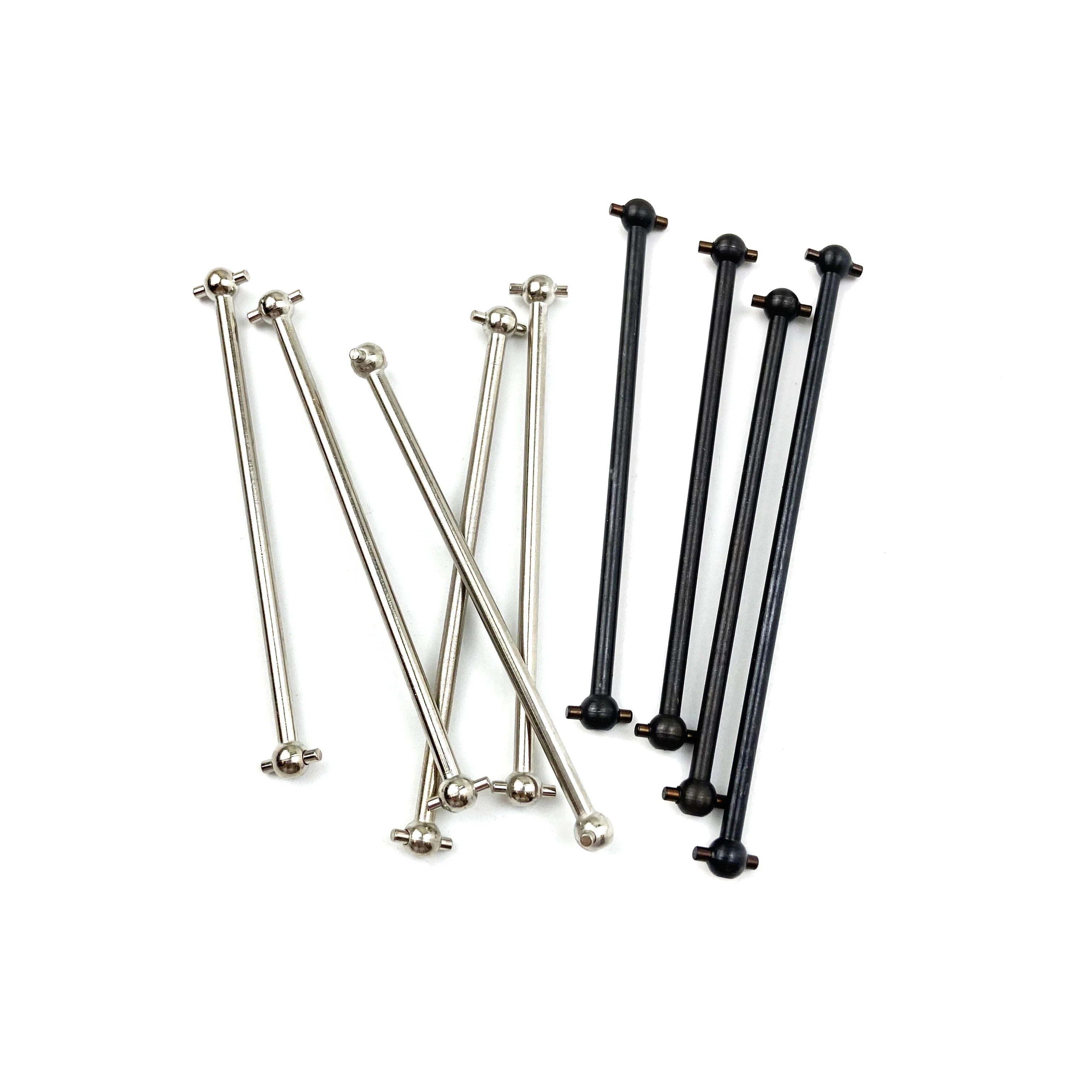 2Pcs Universal Steel Drive Shaft Set for 1/10 RC Car Multi-Size Optional (61-100mm), High Strength Dogbone Axle for HSP & Other