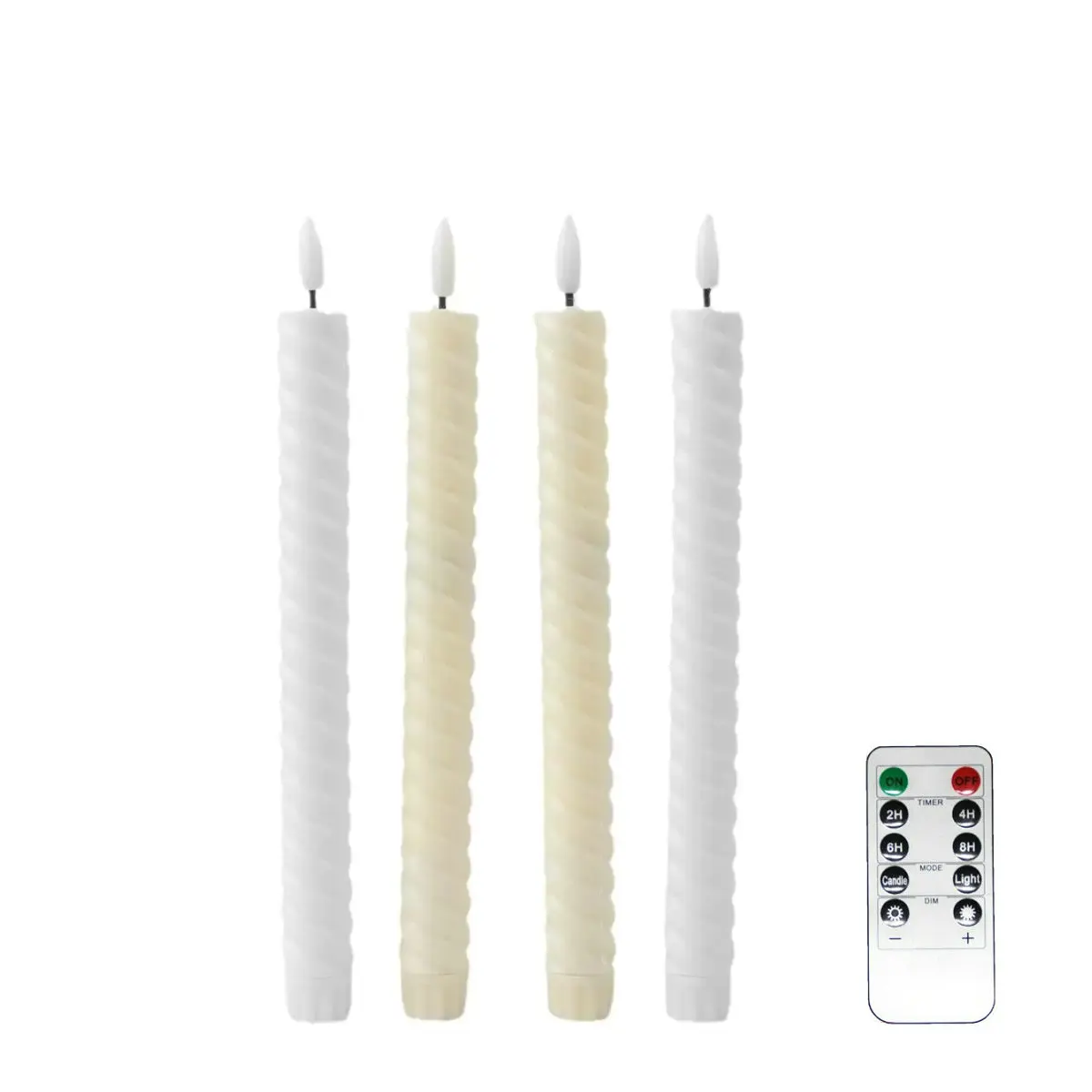 10 Inch Flameless Twisted Taper Candles LED Flickering Battery Operated Spiral Candles Electric Warm Light Candlesticks Wedding