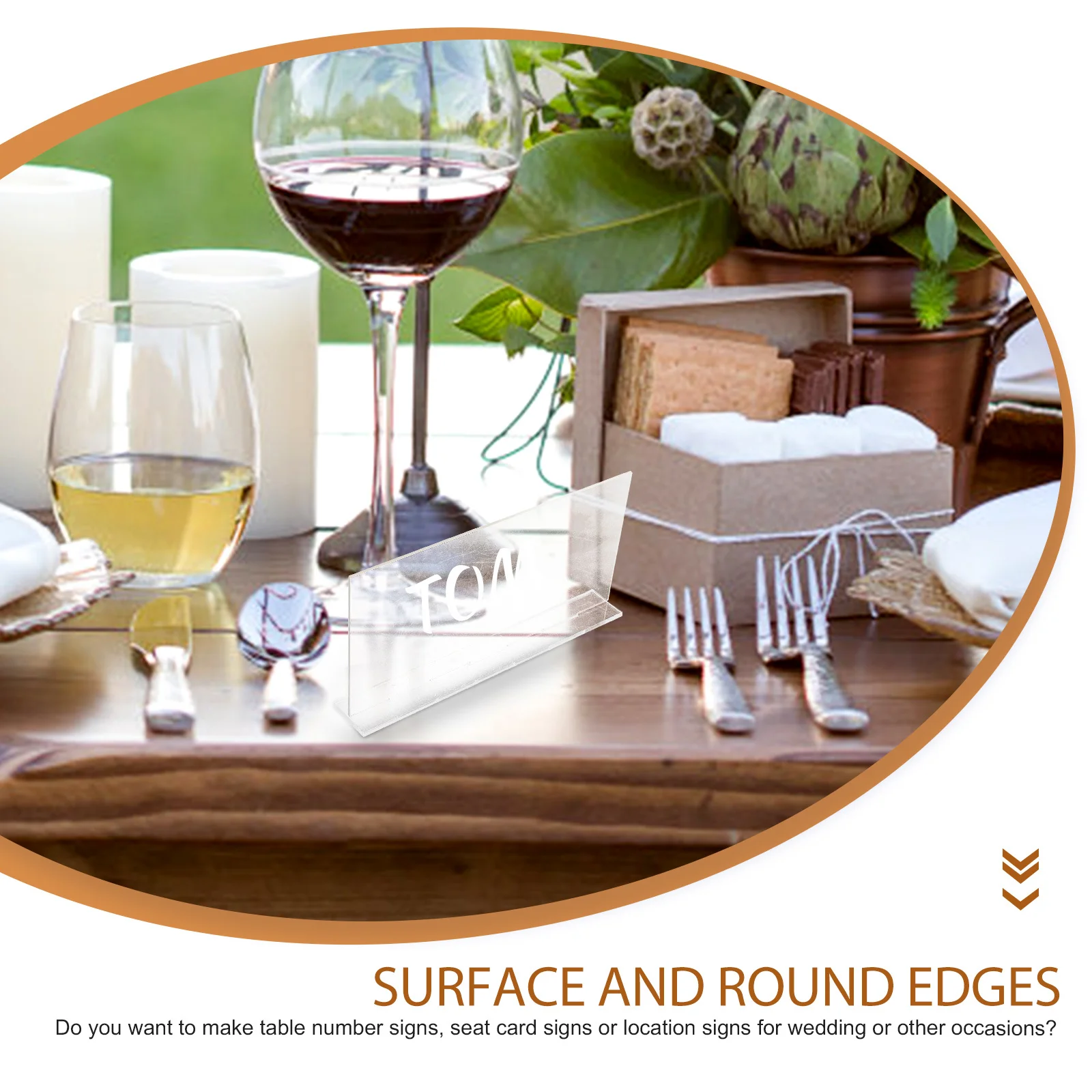 

5Pcs Desk Name Plate Clear Acrylic Office Blank Signs Table Number Holders Seating Cards Perfect for Wedding Event Party