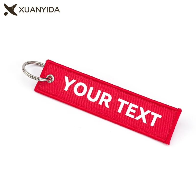 Custom Keychain Personalized Embroidery Craft Key Chain Custom Text Tag Keychains For Car Motorcycles Keys Holder Wholesale Bulk