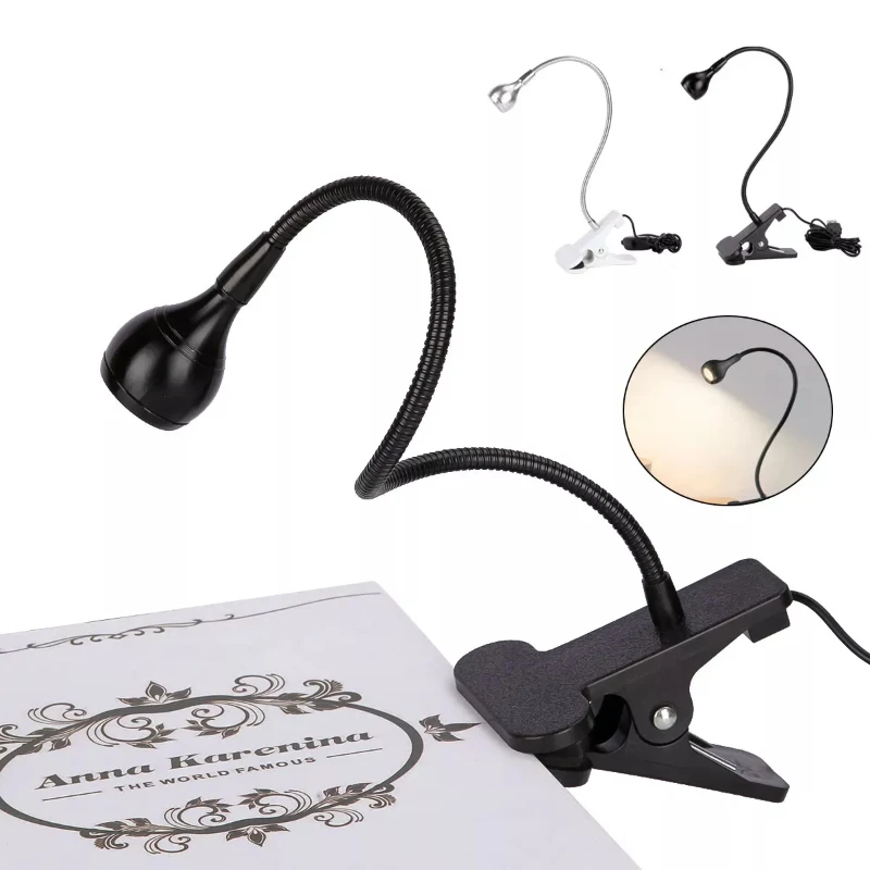 

Reading Book Light Flexible Table Lamp USB Power Lamp With Holder Clip Study Reading Lamps Bedside Table Bedroom Decor Nightlamp