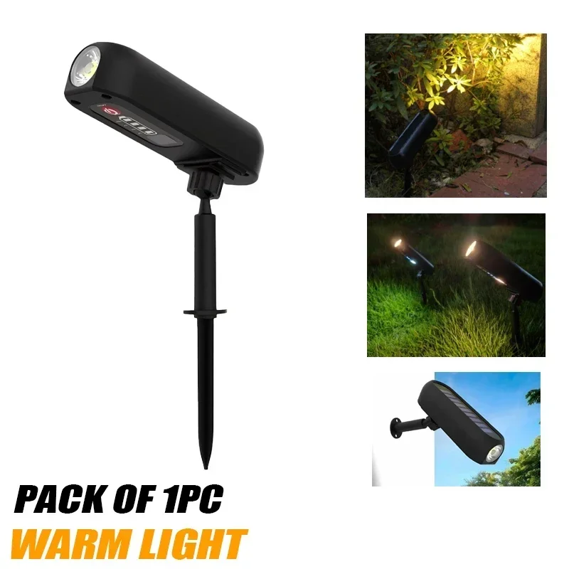 2-in-1-Solarstrahler und Wandleuchte, IP55, wasserdicht, grüne/warme LED für Garten, Hof, Weg, dekorative Ambiente-Baum-Uplighting
