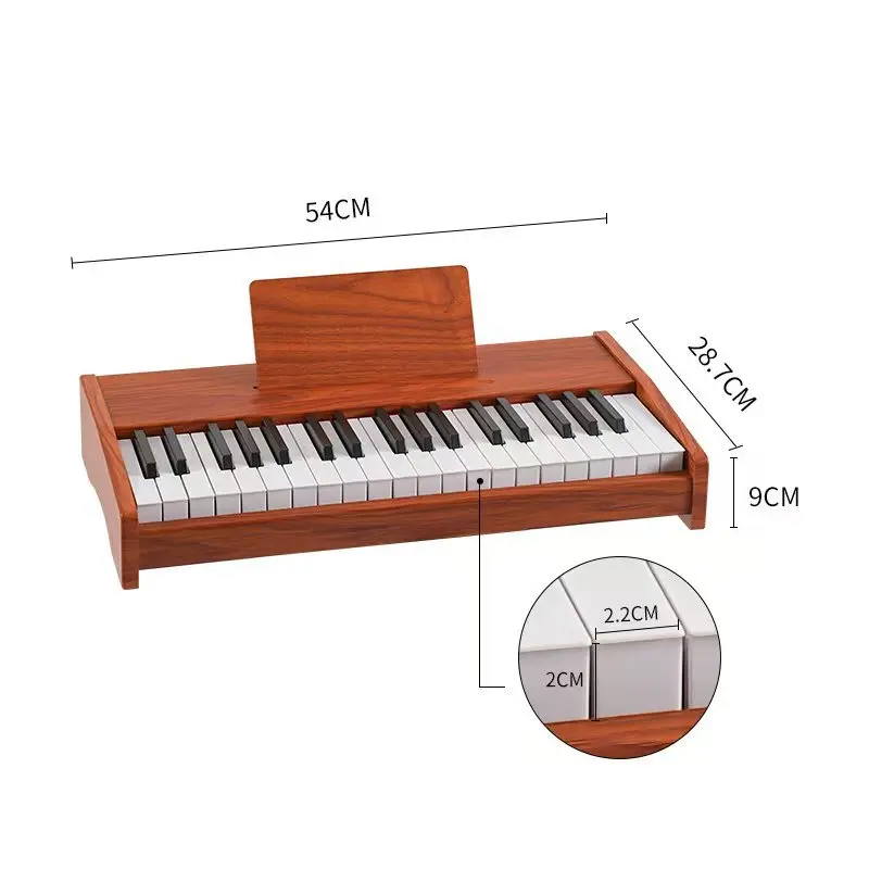 LazyChild 25-key 37-key Wooden Mini Piano Kids Electronic Keyboard Beginner Boys Girls Baby Toy Multifunctional Home Use