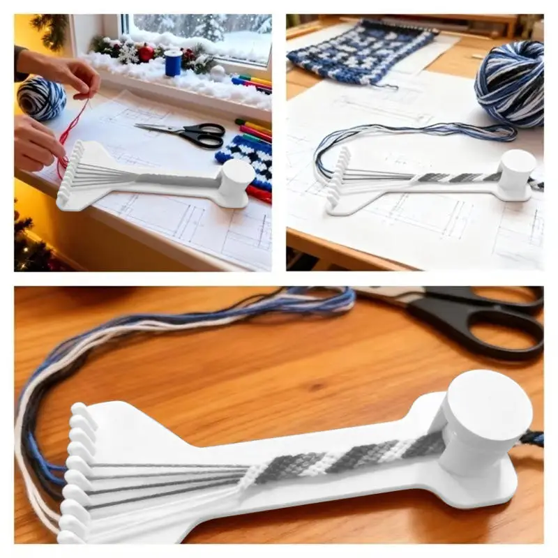 Practical 3D Printing DIY Rope Braiding Rack Mini Handmade Handcraft Weaving Tool Plastic Adjustable Weaving Toy Bracelet Making