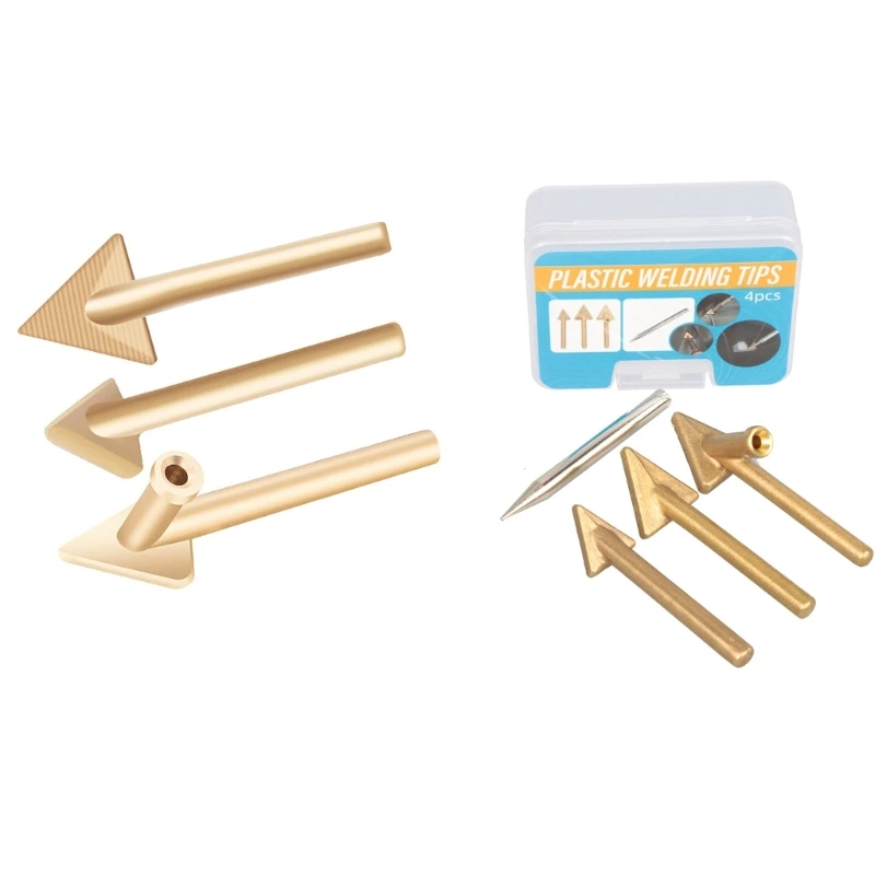 

3/4Pcs Welding Tips Soldering Iron Tips Triangular Copper Head Welder Accessories Replacement for Car Bumper Repair 37JD
