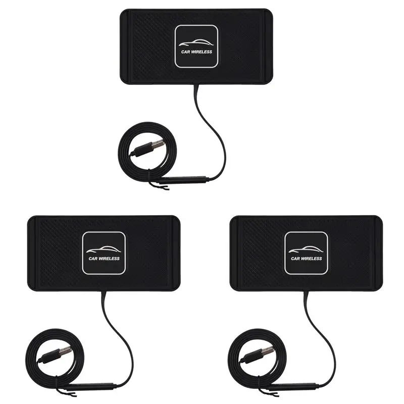 Clear 3X 5/7.5/10W C1 Car For Qi Wireless Pad Fast Charging Dock Station Non-Slip Mat