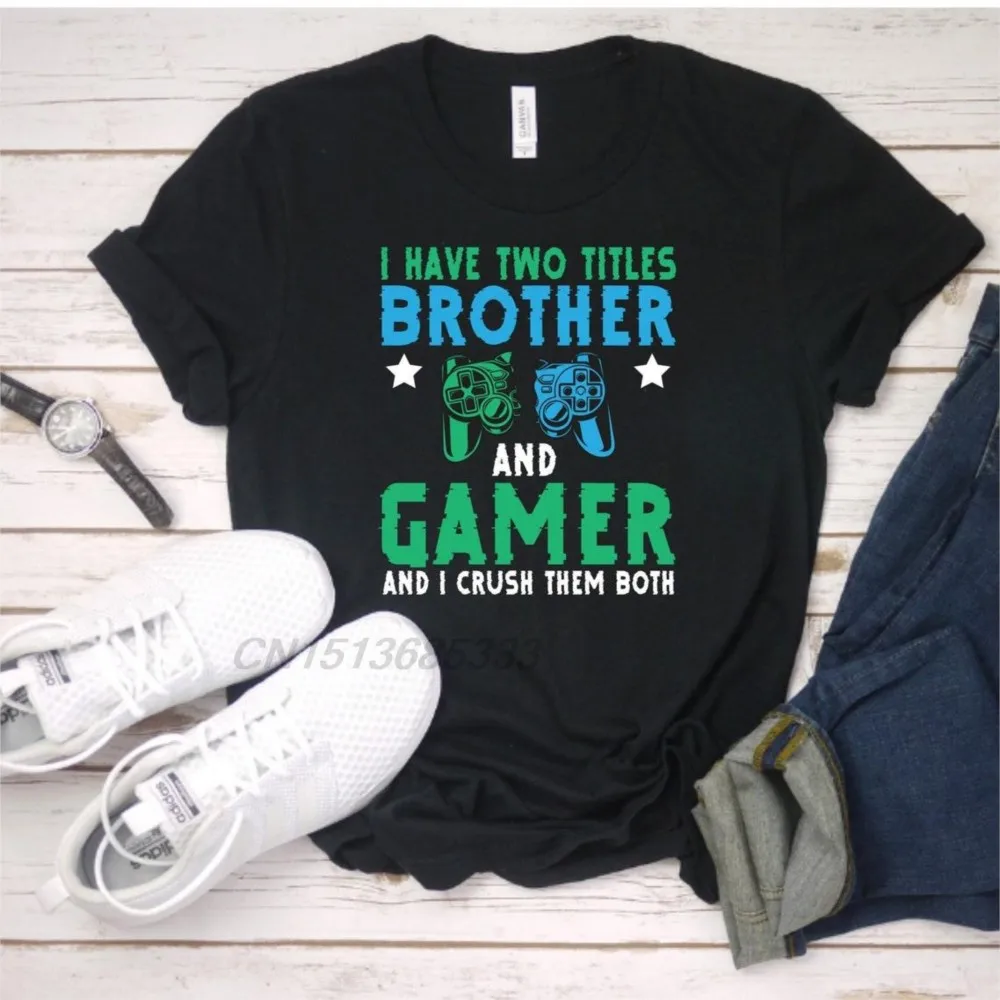 Two Titles Brother And Gamer Unisex Cotton T-shirts Wild About Books Women Printed T Shirt I Love My Ladies Cute Chickens Tops