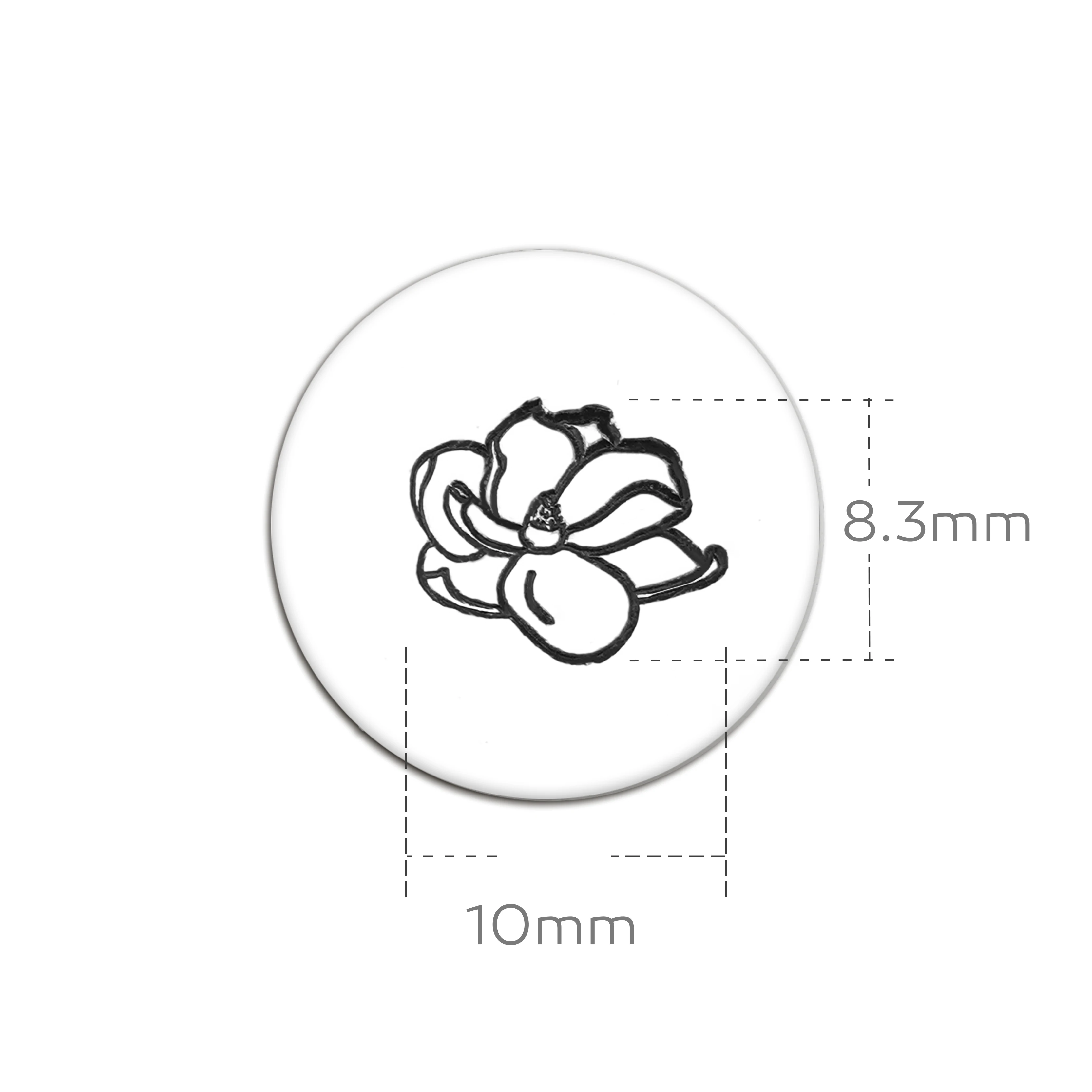 Metal Stamping Jewelry Making Supplies  Magnolia Open Flower 1, Metal Design Stamp for Metal, Jewelry  (10mm)