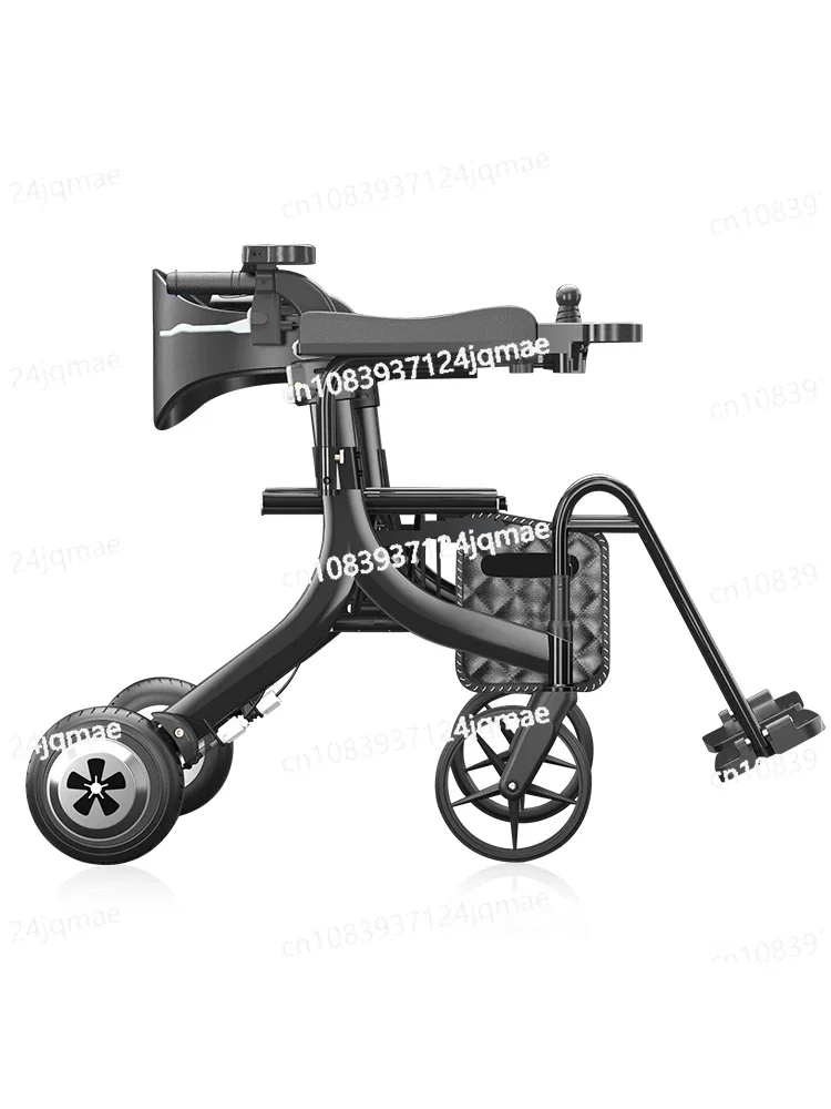 Elderly fall prevention scooters, electric wheelchairs, four-wheel small folding, lightweight shopping, carbon fiber