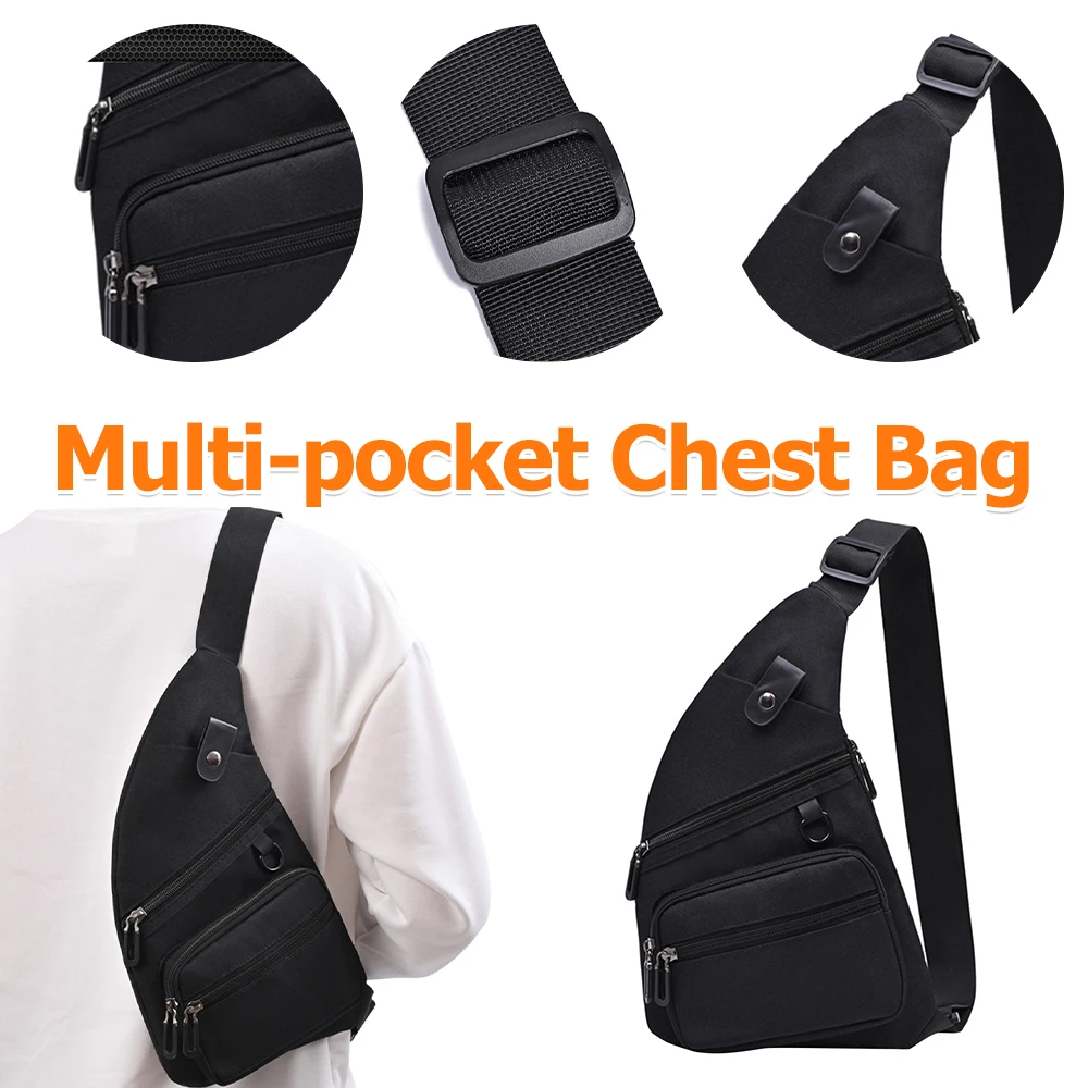 

Multi-pocket Chest Bag Casual Waist Pack Anti Theft Travel Bag Large Capacity Adjustable Strap Waterproof for Running Hiking