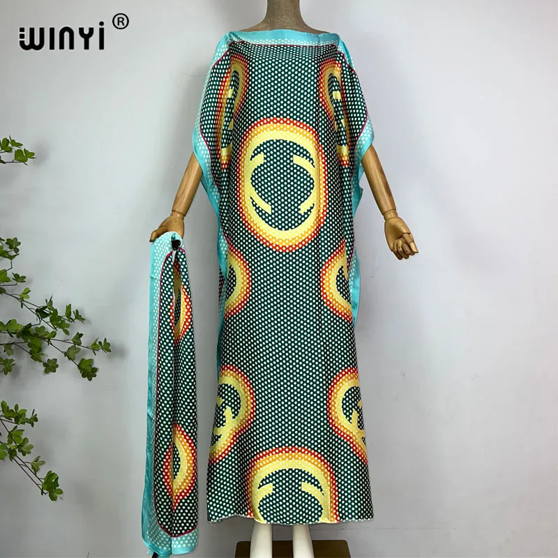 

WINYI african print clothing for women Dubai Muslim Dashiki kaftan holiday Design elegant evening dress abaya party dresses