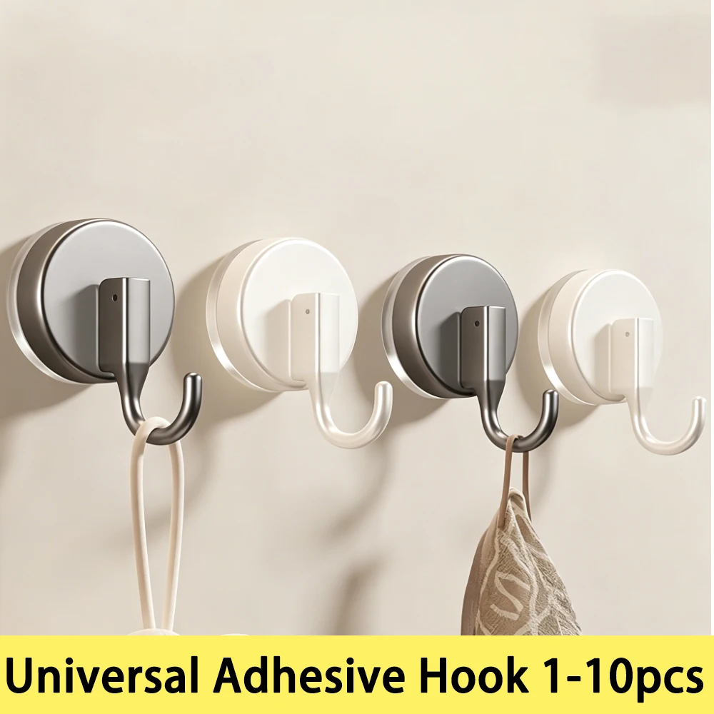 1-10Pcs Suction Cup Hook No Drilling Required Bathroom Living room Kitchen Door Back Clothes Hook Strong Load-bearing Hooks