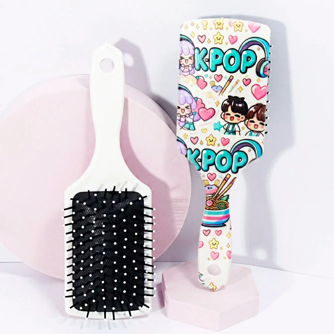 مشط وسادة هوائية على شكل موجة كورية من K-pop، طباعة Kpop لطيفة، مناسب لتقديم الهدايا، خاص للشعر المستعار الحقيقي #5