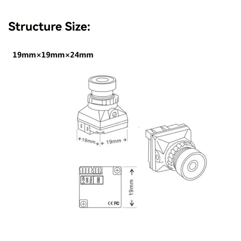 Advanced B19 PRO Mini FPV Camera 2.1Mm Lens 135° FOV FPV Traversing Camera PAL/NTSC FPV Traversing Camera