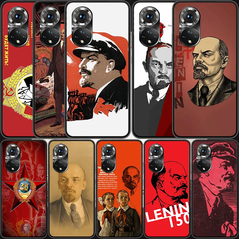 lenin Soviet Union Flag Phone Case For Honor 50 20 Pro 1020i 10 9 Lite 9X 8A 8S 8X 7S Huawei P SmartZ 2021 Y5 Y6 Y7 Y9 Cover