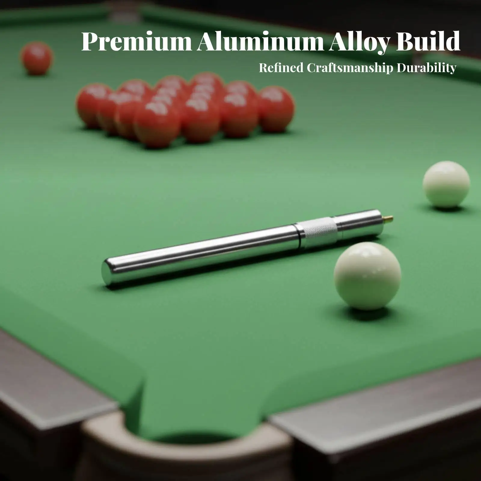 Adjustable Snooker Cue Extension Metal Billiard Accessory for Pool Stick Twist Lock Snooker Equipment for Extended Reach Stable
