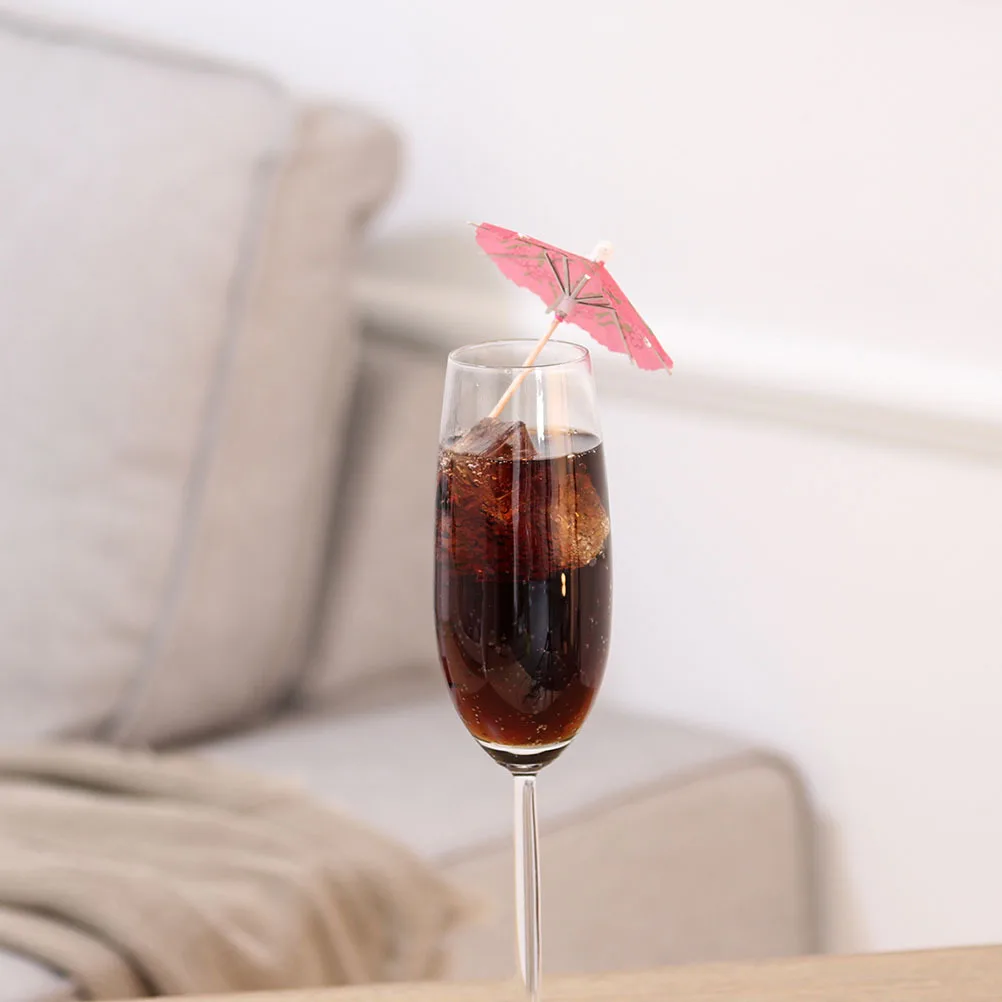 

288pcs Cocktail Picks Small Umbrella Shape Eco-Friendly Paper Wood Colorful Pattern Party Supplies For Tropical Drinks Fruit