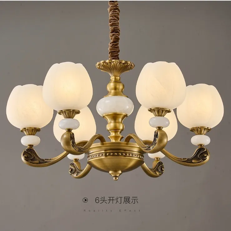 European dining room bedroom marble lamp, luxurious atmosphere, simple jade