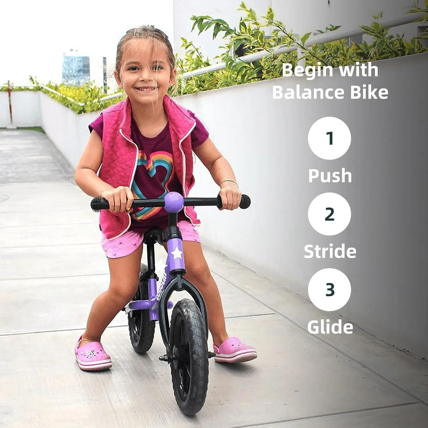 12 Cal rowerek biegowy dla chłopców i dziewcząt w wieku 18 miesięcy, 2, 3, 4 i 5 lat, lekki rower pchany z regulowana kierownica i