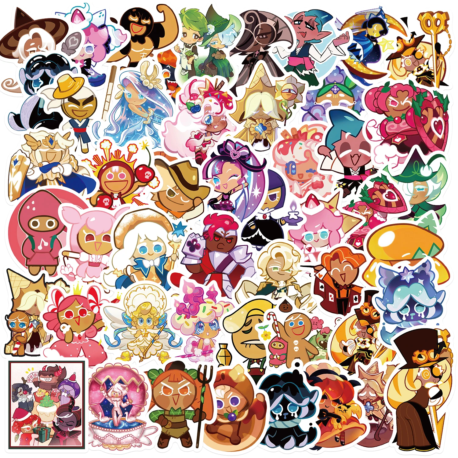 Cute Cartoon Graffiti Sticker Brinquedos, Cookie Run Kingdom, Graffiti Brinquedos, Skate, Guitarra, Computador, Geladeira, Mesa, 50Pcs