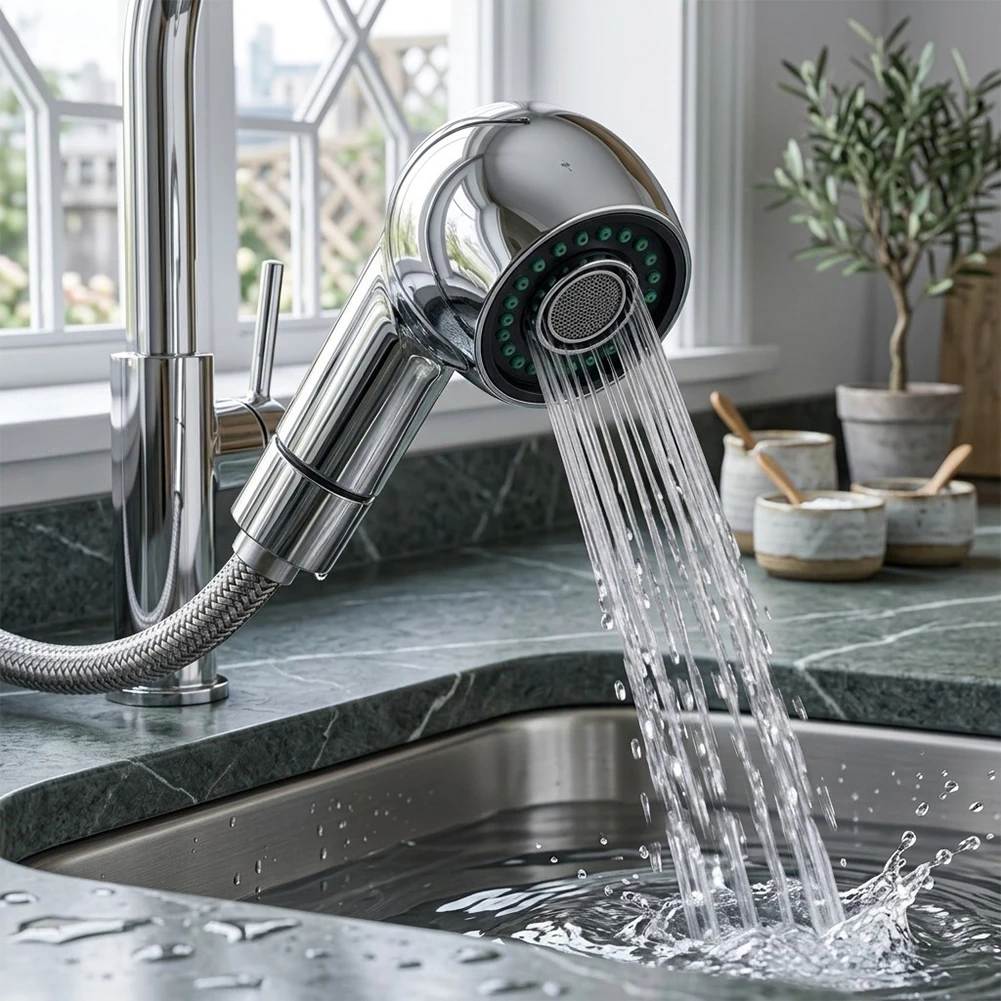 Sink Tap Spray Head Compatible with Most For Kitchen Bathroom Faucets Dual for mode ABS 5.6x17.5cm Easy Hand Tighten