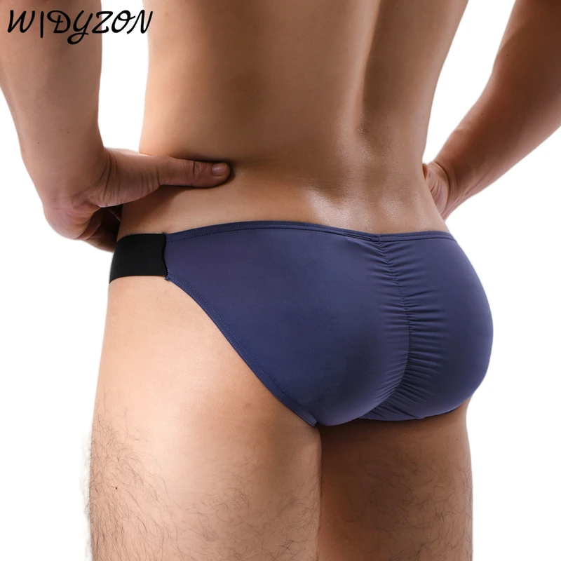 Mens Sexy Underwear Men Ice Silk Butt-lifting Briefs Underpants U Pouch Quick Dry Wide Belt Hombre Slip Cuecas Sissy Panties