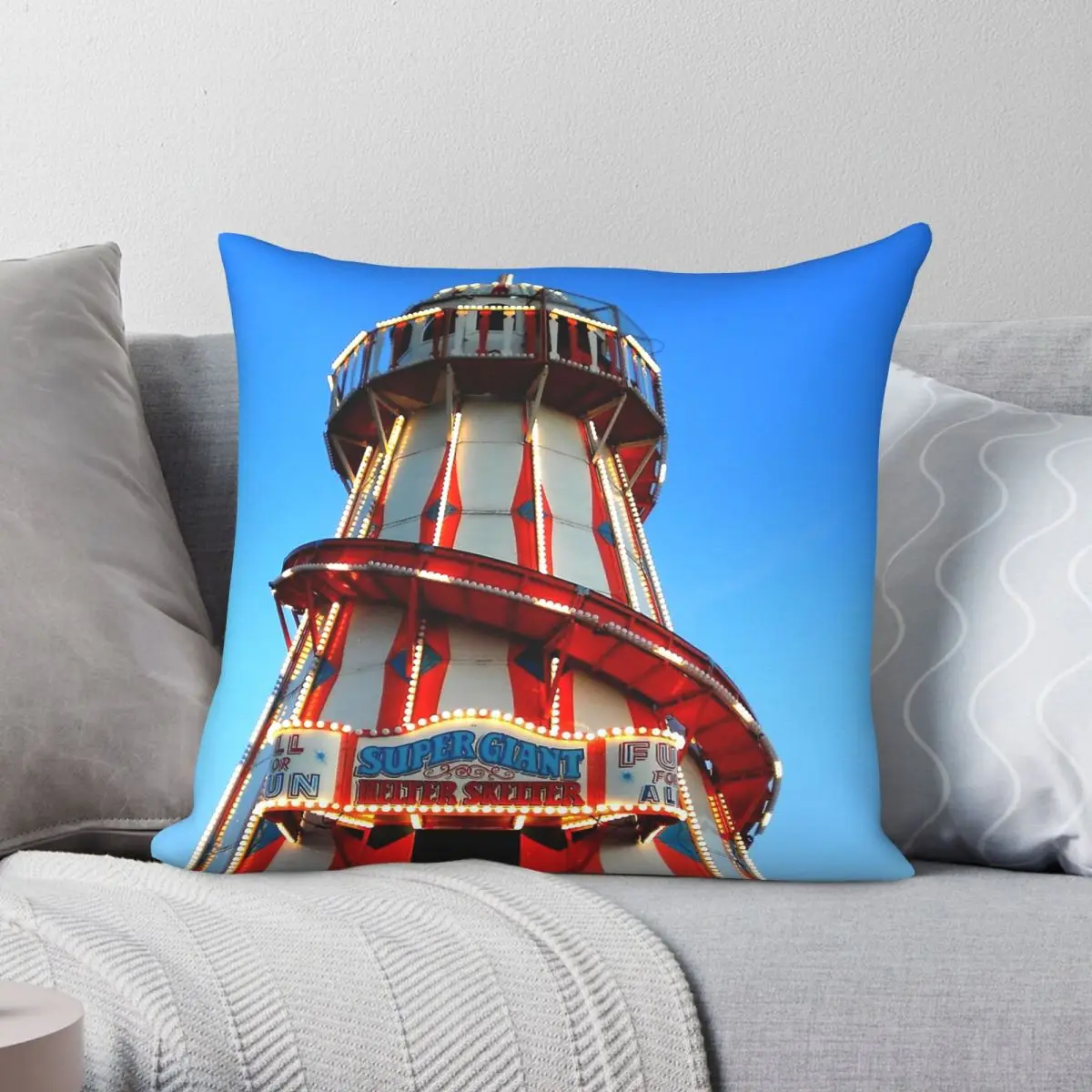 All The Fun Of The Fair Square Pillowcase Polyester Linen Velvet Pattern Zip Decorative Pillow Case Home Cushion Cover