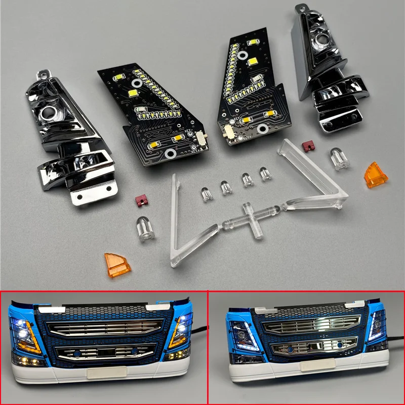 LED Lighting System Running Water Headlights Upgrade Light for 1/14 Tamiya RC Truck Tipper VOLVO FH16 750 56360 56362  Car DIY