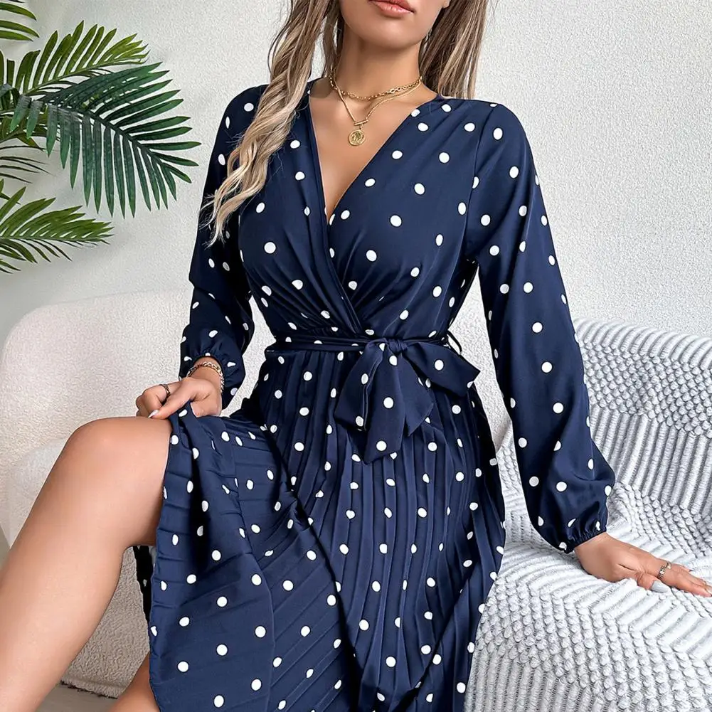 Elegancka Sukienka Damska 2025 Letnia Moda Temperament Jednolita Sukienka Koszulowa z Długim Rękawem Styl Boho Sukienki Maxi z Sznurowaniem w Talii Femme