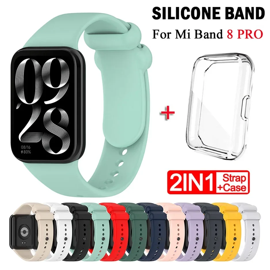 

Strap+case for Xiaomi Mi Band 8Pro Smart Band ProtectiveCase Silicone Wristband Bracelet For RedmiWatch4 Smart watch Accessories