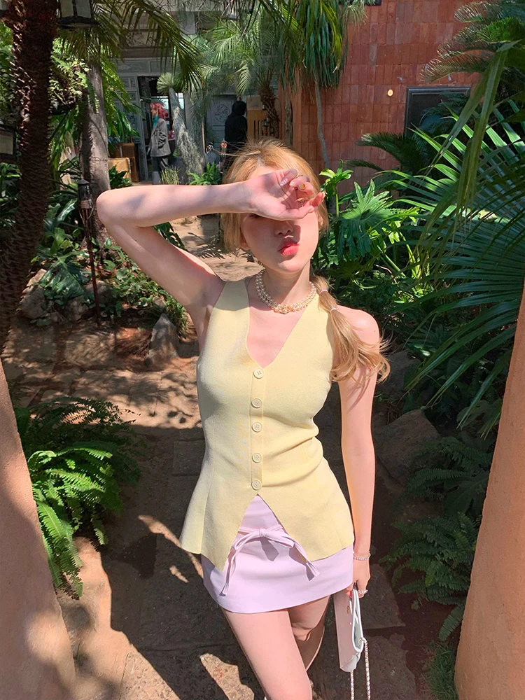 

Женский модный весенний кардиган-жилет с V-образным вырезом, облегающий, из полиэфирного волокна, цветной