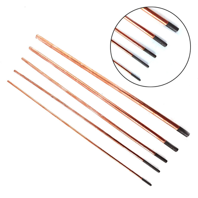 Rod de eletrodo de grafite redondo para DC Gás Gouging Gun, Air Arc Gouging Rods, 4-10mm, 5Pcs