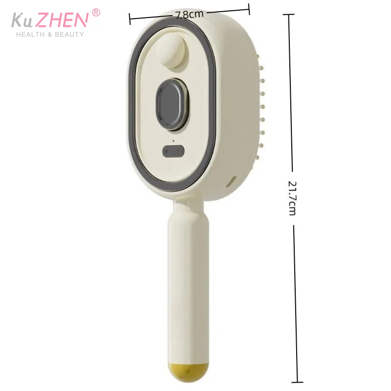 Electric Spray Hair Brush 2-In-1 Misting Hair Brush With Water Spray Reduce Frizz Anti-Static Retractable Steam Massage Comb