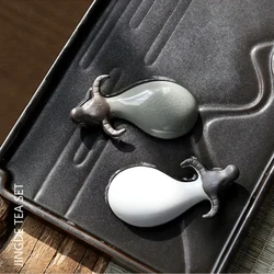 Creativity Ceramics Tea Pet Rabbit Cow Model Statue Ornaments Animal Tea Figurine Chinese Tea Decoration Accessories Crafts