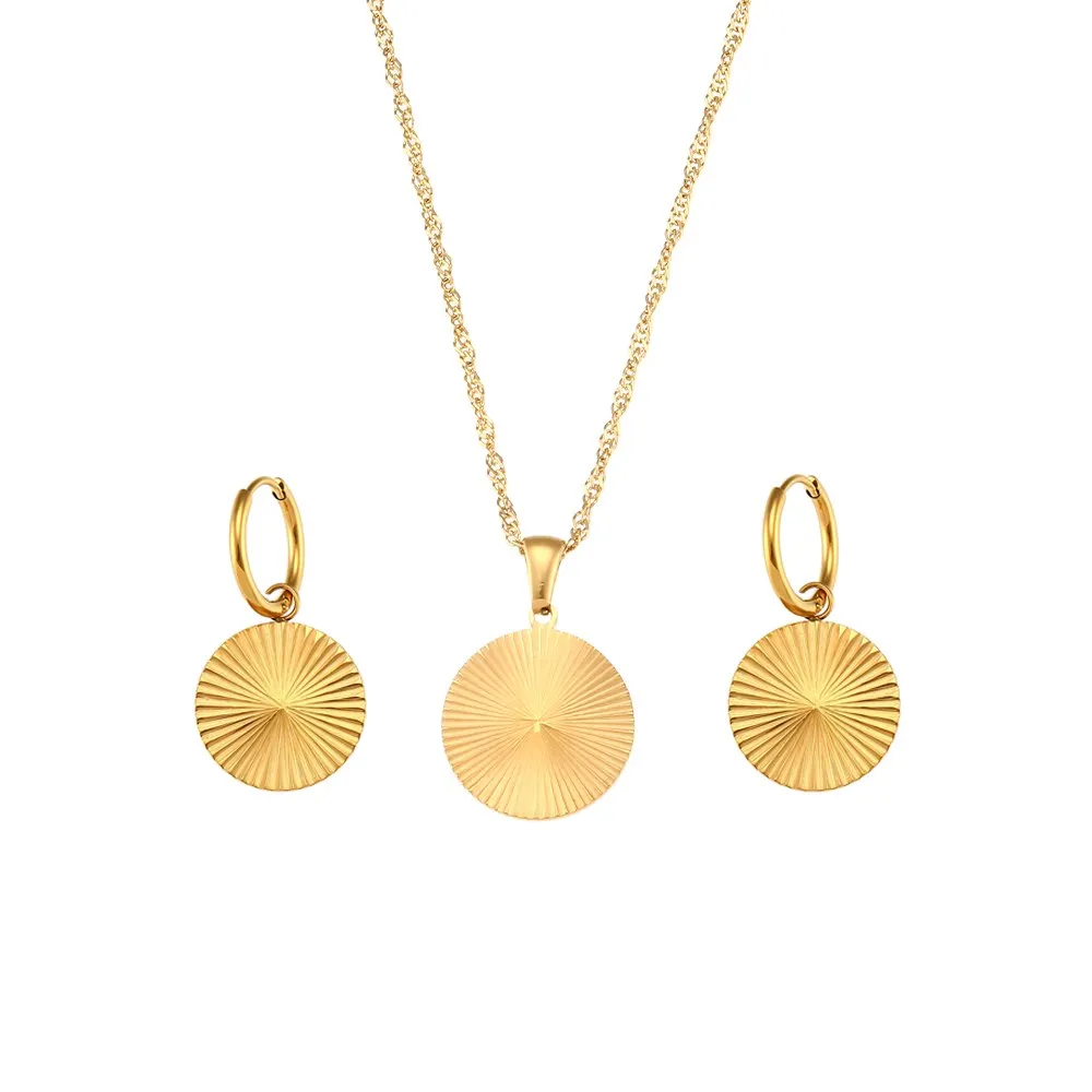 Women's 18K Gold Plated Waterproof Necklace Earring Set