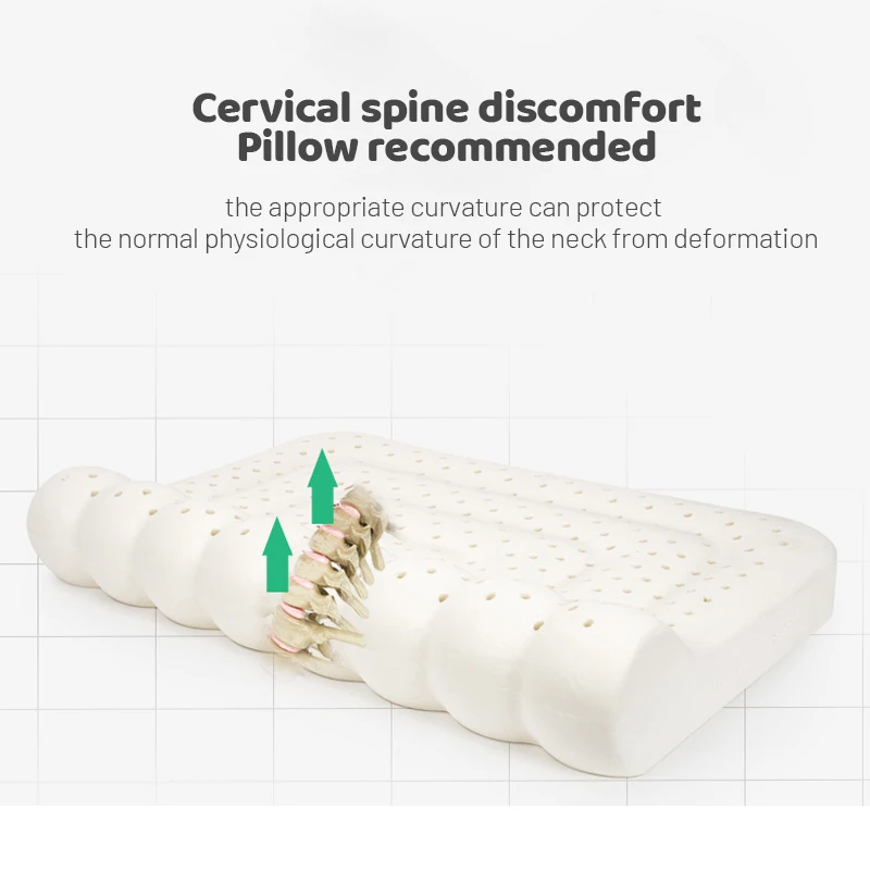 New Natural Latex Pillow with Organic Cotton Cover Standard Size Soft Pressure Relief Neck Pain Relief Bed Pillow for Side Queen