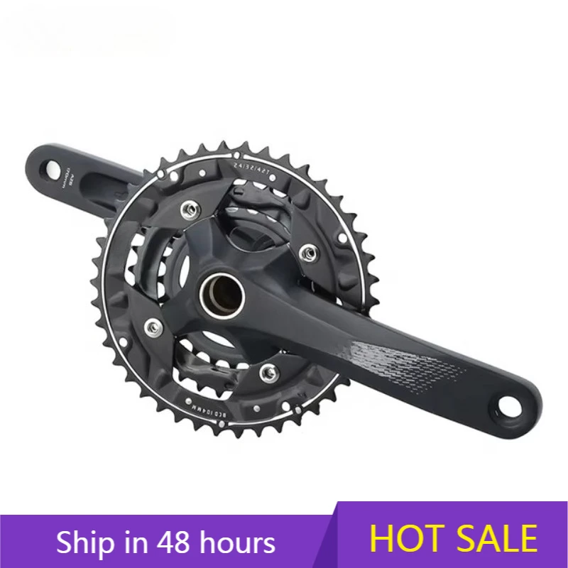

POWER LEAP High Quality AZ6-TS326 10 Speed 50mm Chainline Black Anodized Sliver Anodized Mountain Bike Crankset