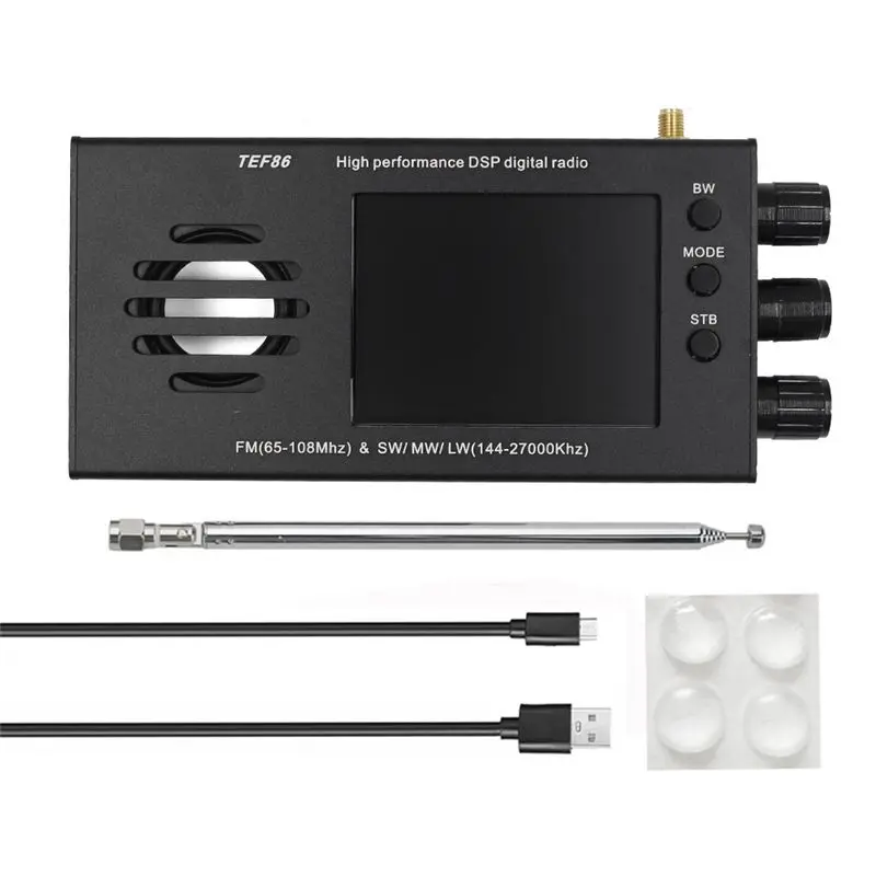 Efficient 1Set TEF6686 DSP Digital Radio Receiver FM(65-108Mhz)&SW/MW/LW(144-27000Khz) With Battery 3.2 Inch LCD Screen Aluminum