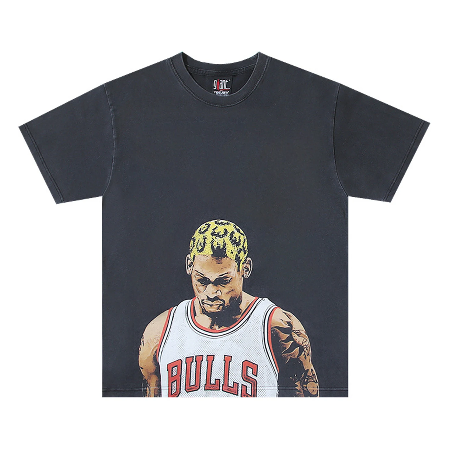 

New Arrival Basketball Star RODMAN SHAI Stephen Big Head Portrait Print Cotton Quality High-Street XXXL Casual T-Shirt Tops