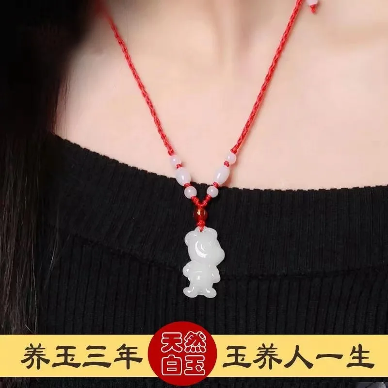 Hetian Jade Zodiac Pendant for Men and Women, Guardian Zodiac Rat, Ox, Tiger, Rabbit, Dragon, Snake, Horse, Sheep, Monkey, Roost
