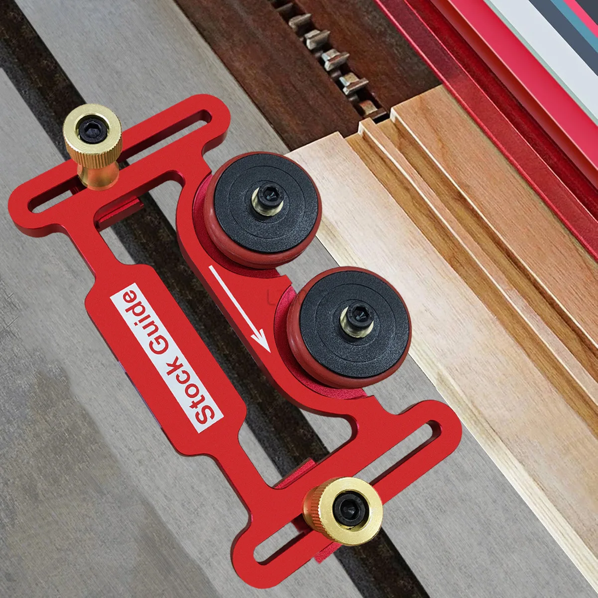 Double Bearing Roller Feather Board with Sliding Block, Clear-Cut Stock Guides Table Saw Precision Guide for Woodworking Project