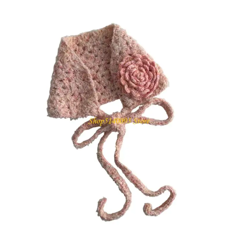 

DXAE вязаная крючком повязка для волос с цветком для женщин и девочек, вязаный теплый платок для ушей, зима-осень, теплый платок